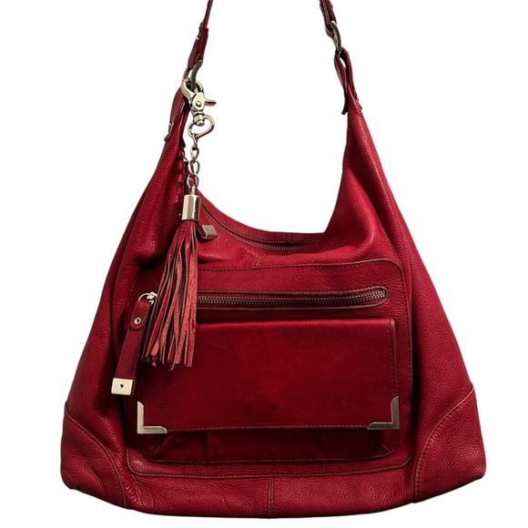 Danier Handbags - Vintage Danier Red Hobo Tassle Shoulder Bag